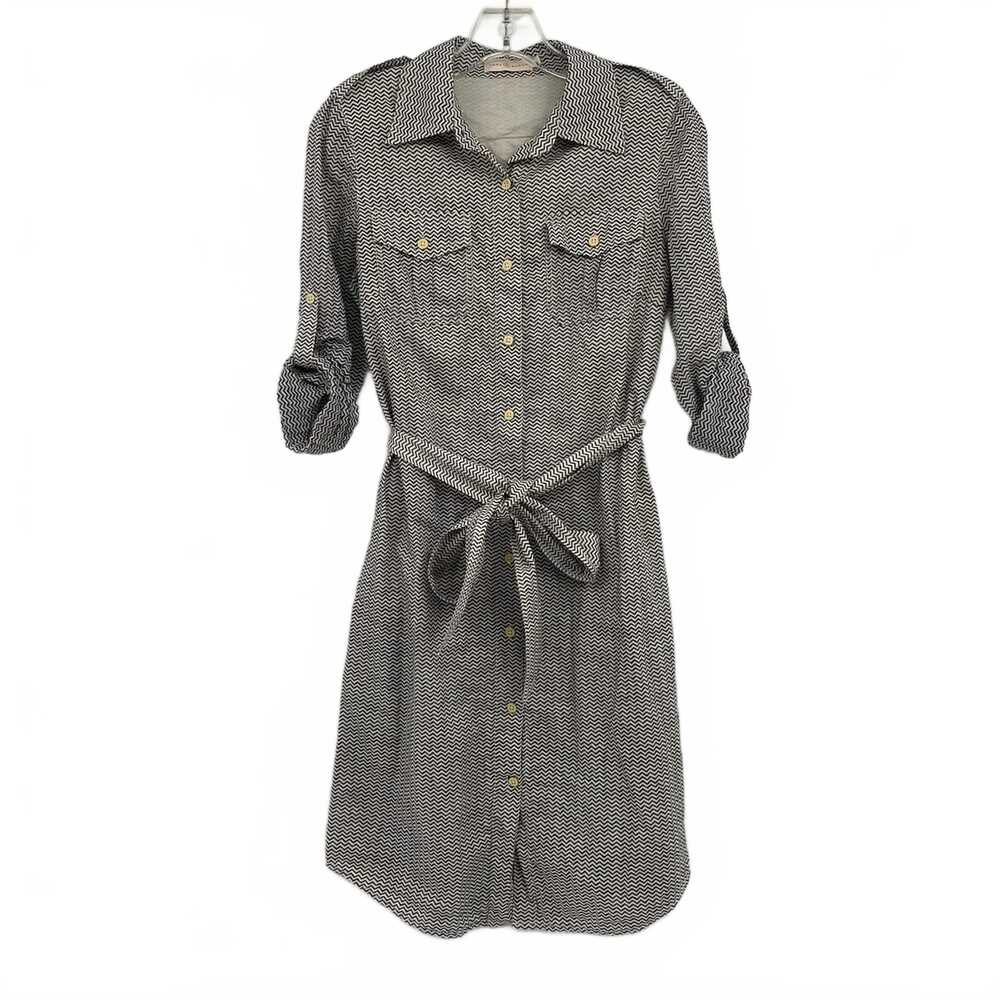 Tory Burch White Black Chevron Button-Down Mini Dress | Womens 4
